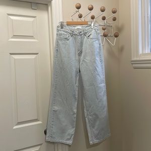 Oak + fort - high waist wide leg - light wash 100% cotton jeans